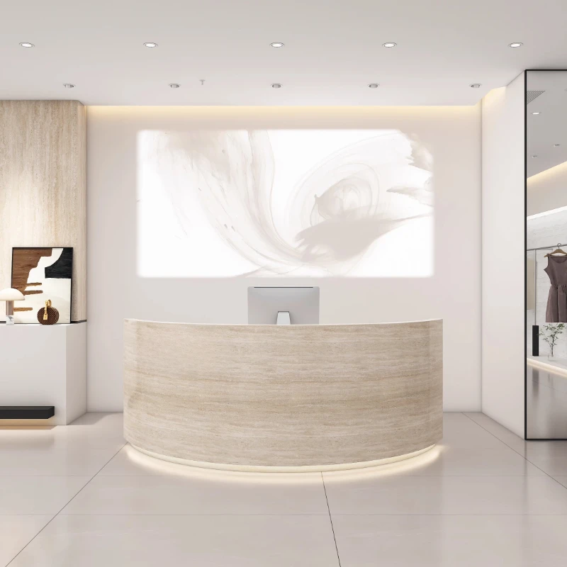 

Curved Minimalist Reception Desks Executive Beauty Modern Unique Salon Reception Desks Design Company Mostrador Trendy Furniture