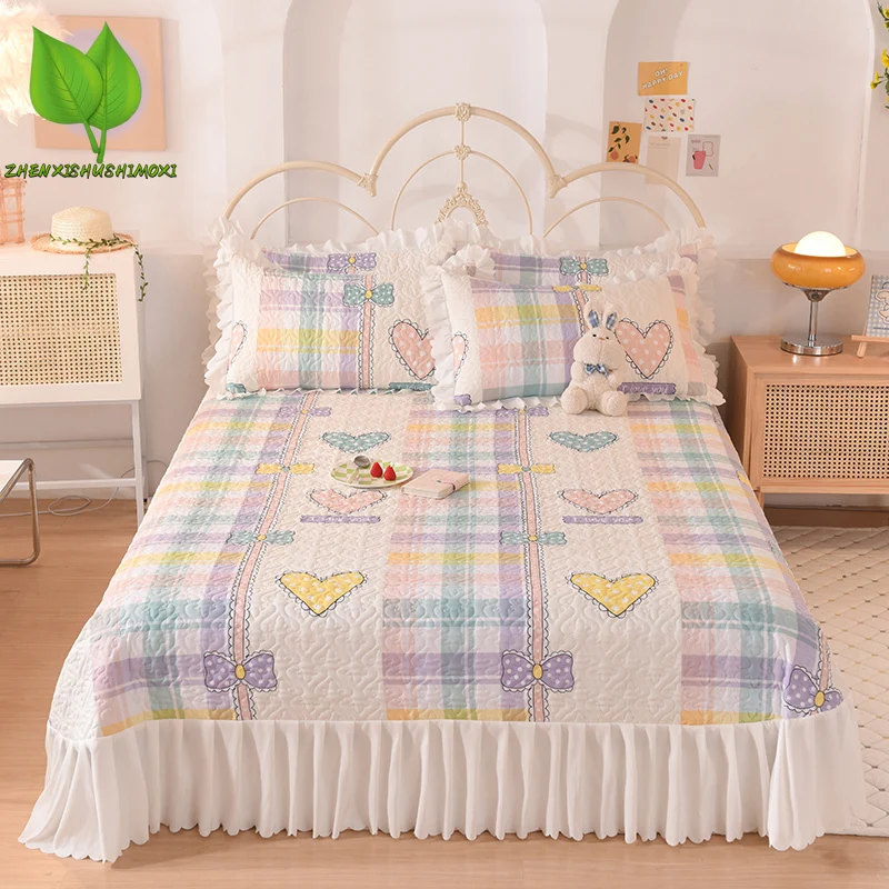 

Non-Slip Cover for Girls, Bed Skirt, Double Covers, Bedspread, Bed Apron, Dust Cover, King Size Sheet, 1 Pc