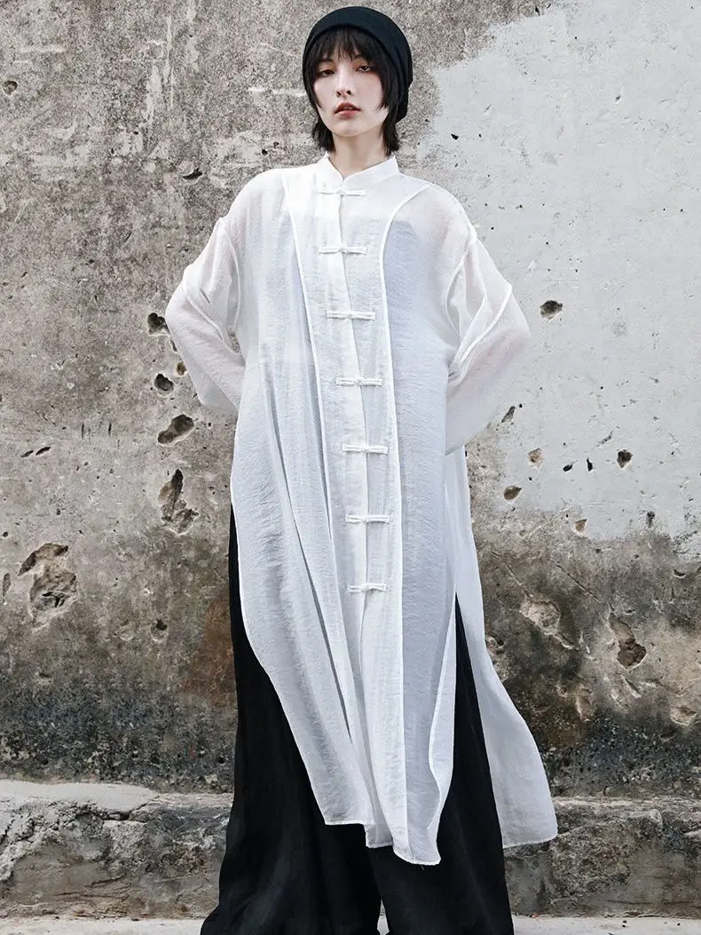 Blusa Hanfu de Chifón Tradicional China 2026 con Cierre, Estilo Tang, Ropa Vintage, Top Holgado para Mujer, Moda Oriental Diaria