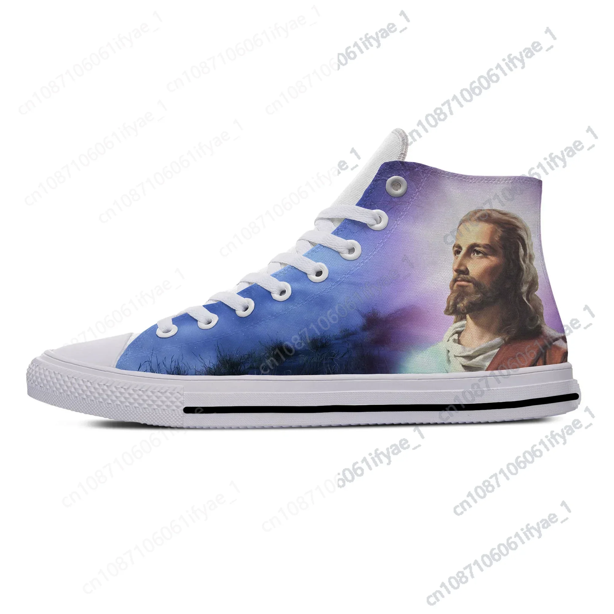 Hot Classic Jesus Holy Light Anime Funny Popular Aesthetic Casual Cloth Shoes Men women Sneakers High Top Latest Board Shoes