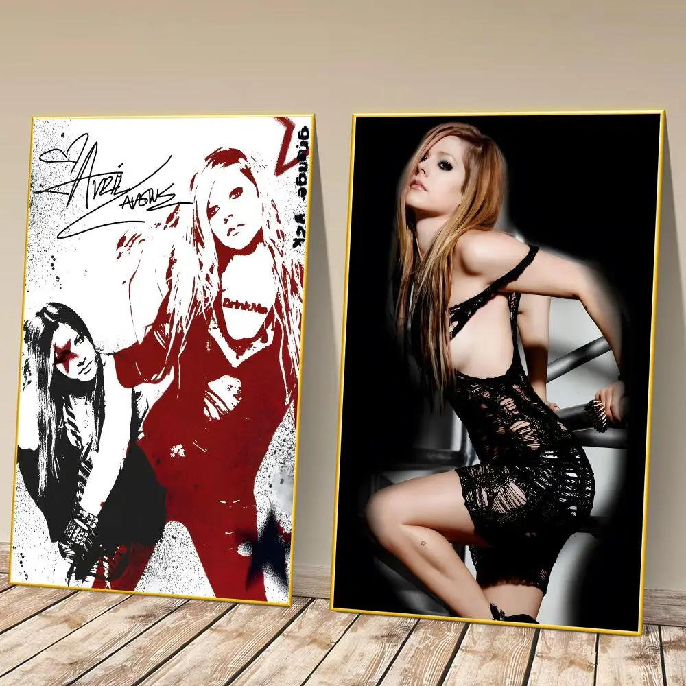 Hot Singer Avril Lavigne Poster HD Self‑Adhesive Art Print Home Wall Ornament for Clubs Cafe and Living Room Decoration