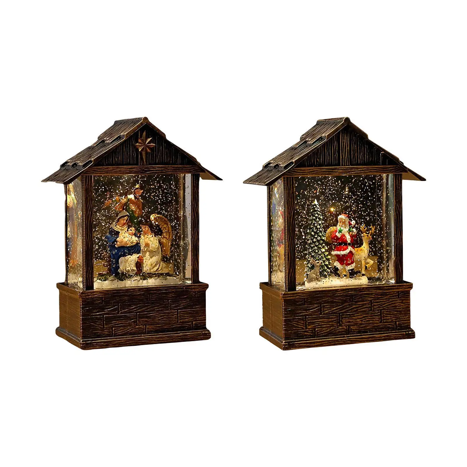 

Christmas Snow Globe Christmas Gift Glittering Table Centerpiece Water Lantern