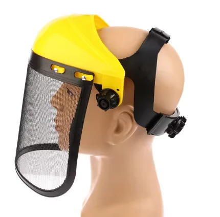 1PC Full Face Safety Helmet Hat for Garden Grass Trimmer with Mesh Protective Mask Logging Brush Cutter Forestry Protection