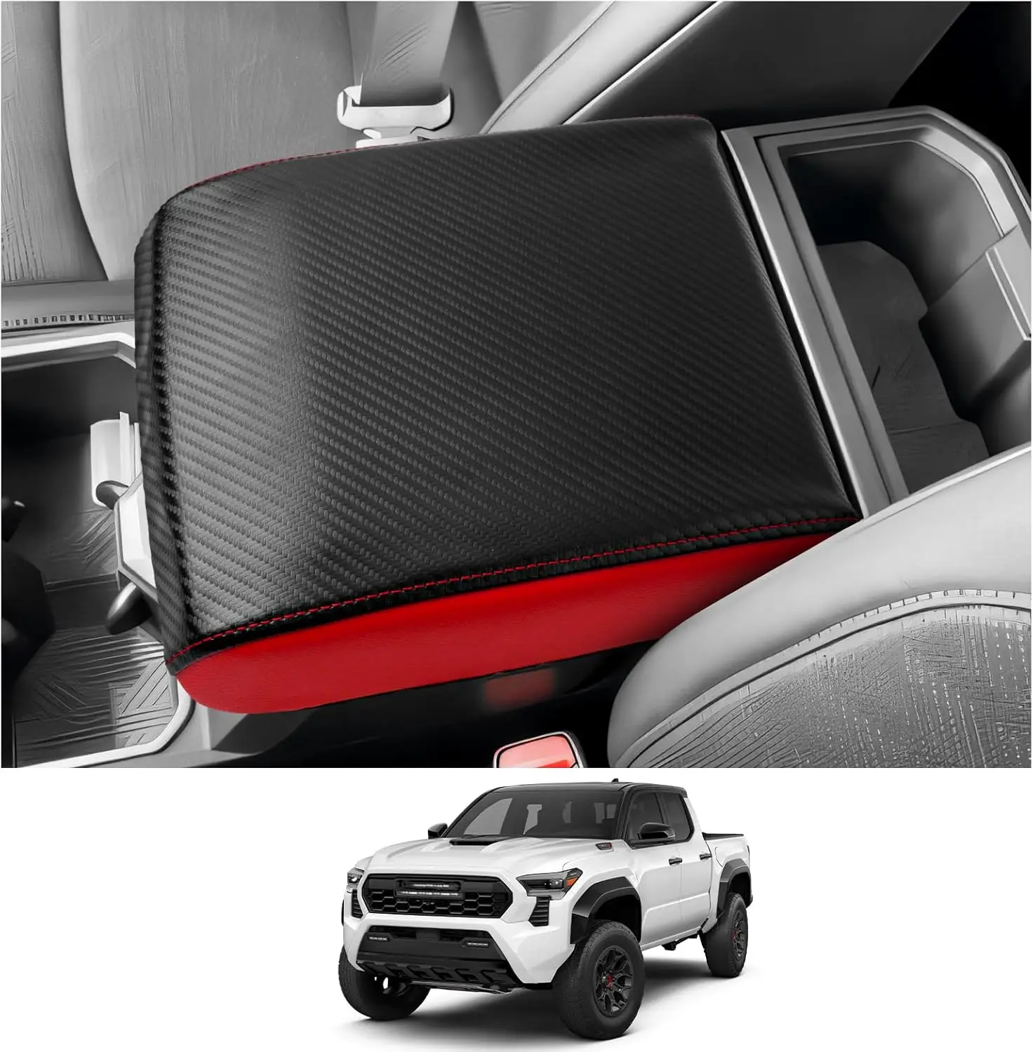 

Suitable for 2024 2025 Tacoma Console Armrest Cover Center Console Cover Middle Console Pad Arm Rest Central Console Cover