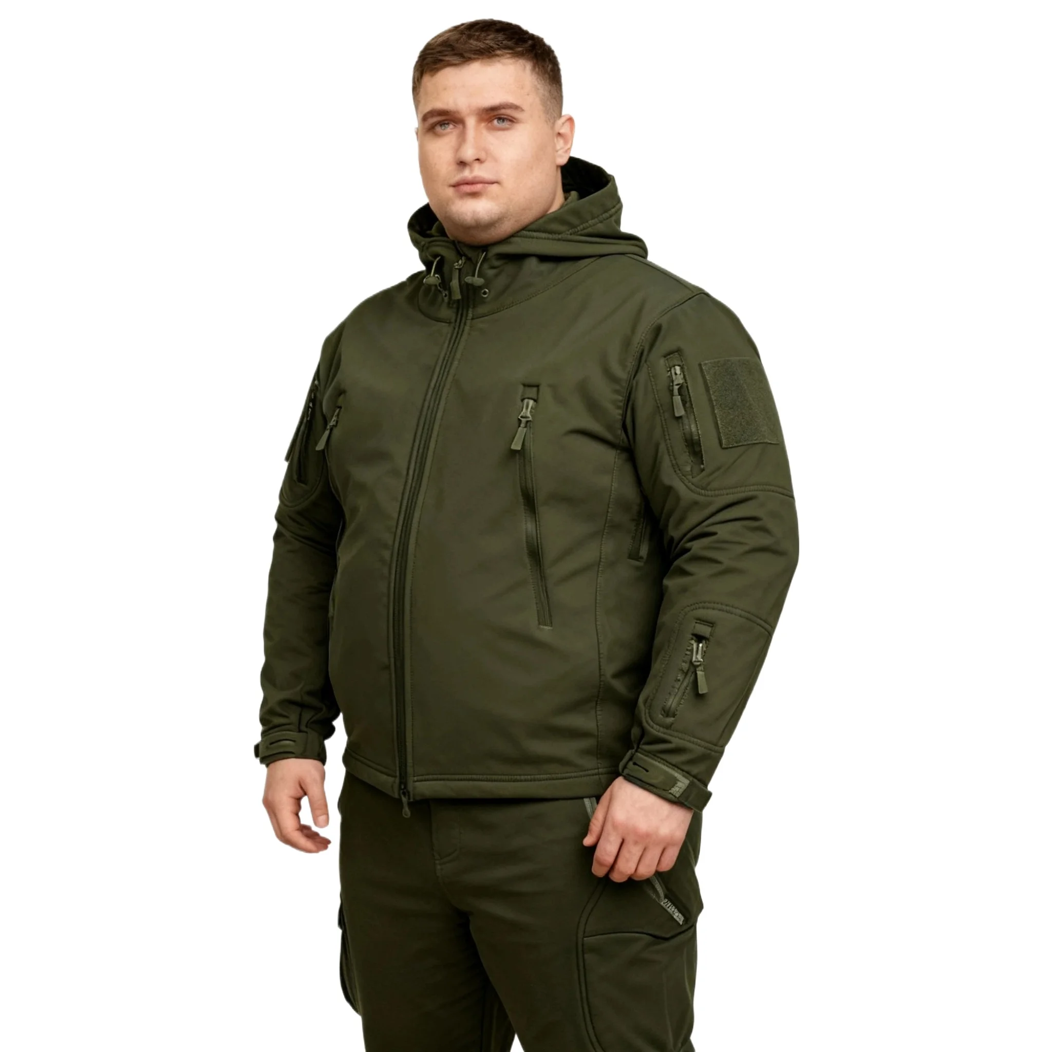 في الهواء الطلق القرش الجلد سوفتشيل سترة فستان أطفال مع سروال داخلي الرجال العسكرية يندبروف الصوف مبطن التزلج الصيد الملابس الحرارية الرحلات البدلة #4