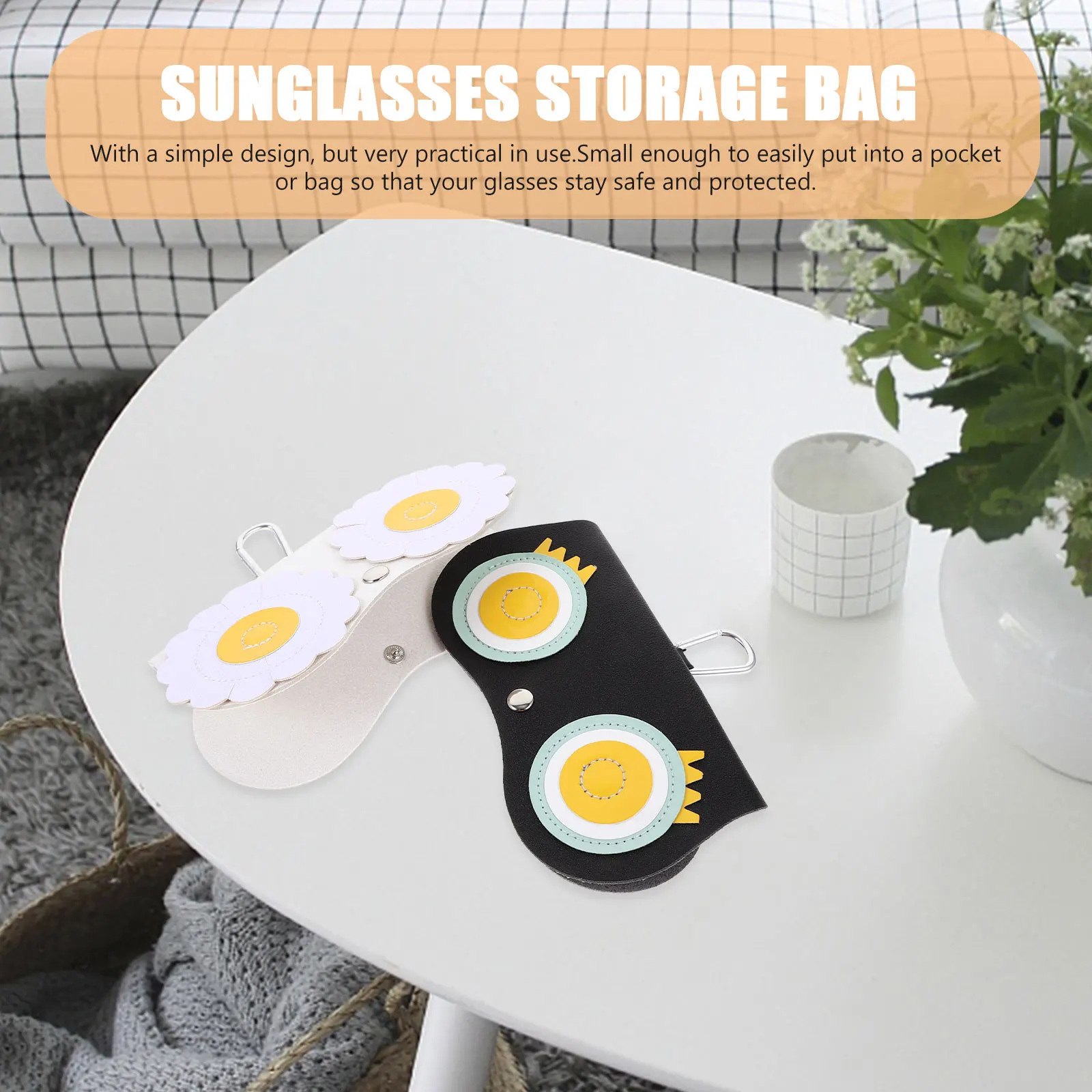 

2Pcs Glasses Bag Protective Case Portable Sunglasses Storage Box Eyeglasses Pouch Shockproof Holder for Daily Use