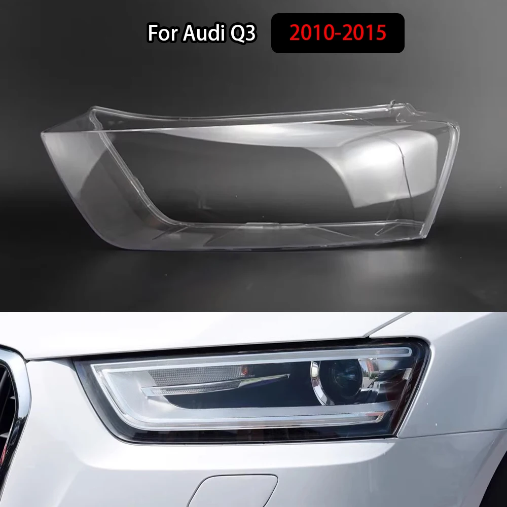 

For Audi Q3 2010-2015 Front Headlight Cover Transparent Headlamp Lamp Shell Replace Original Lampshade Plexiglass