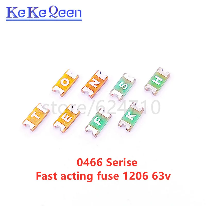 100PCS LF Surface Mount Fuse 0466.500 SMD Very Fast Acting 1206 63V 0.25A 0.375A 0.5A 0.75A 1A 1.25A 1.5A 2A 2.5A 3A 3.5A 4A 5A