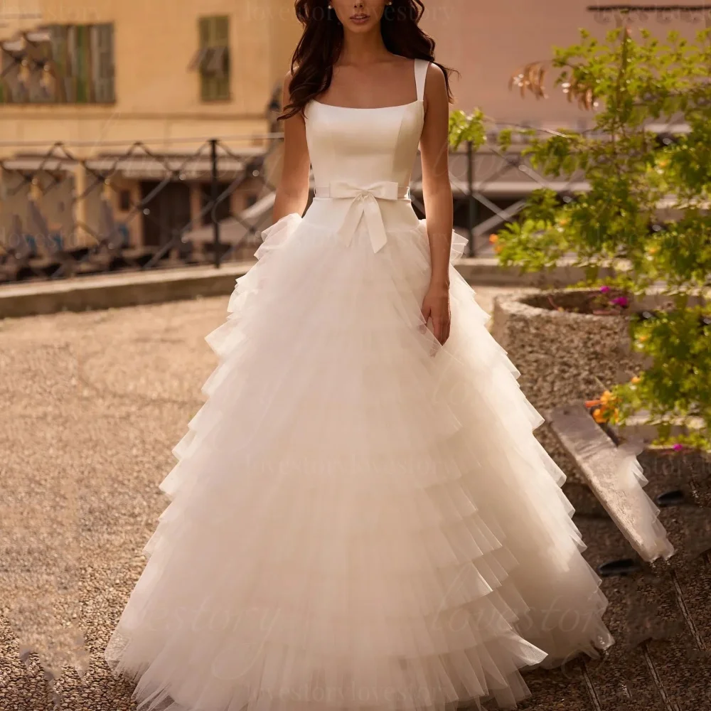 Luxury A Line Tulle Customized Wedding Dresses Appliques Off Shoulder Bride Robes Sweetheart Neck Bridal Gown vestido de novia