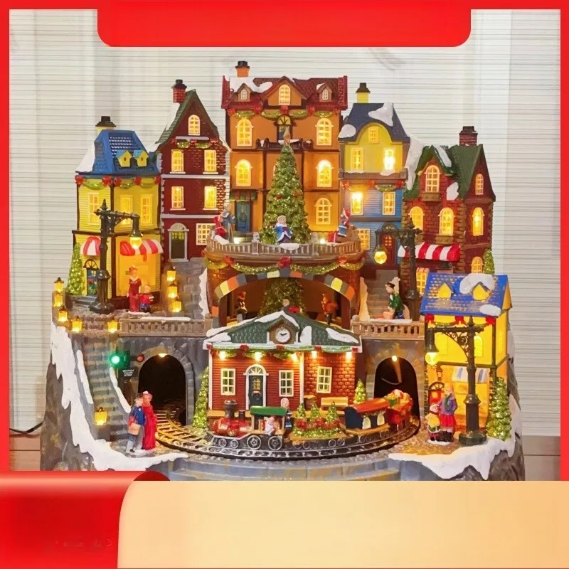Luxury Train Town Music Box Gift Premium Ornament