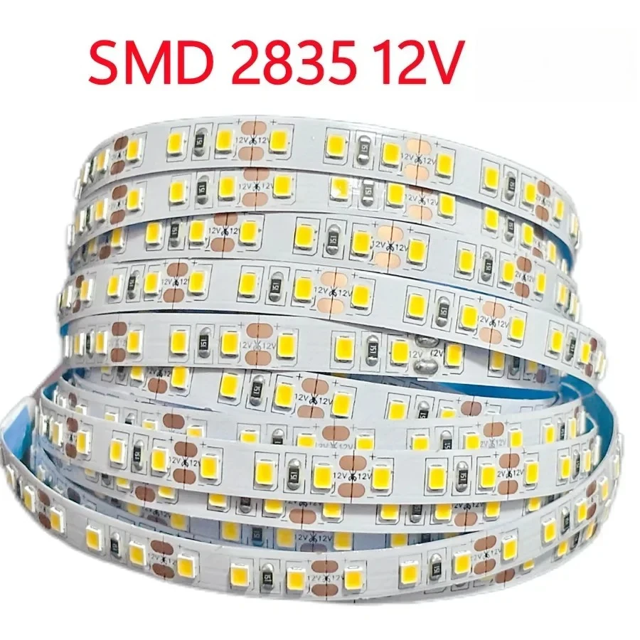 5 Meters 2835 SMD LED Light Strip DC12V 120LEDs/m Home Decor Lamp Strip Flexible and Cuttable Soft Lamp Strip 5m Non-waterproof