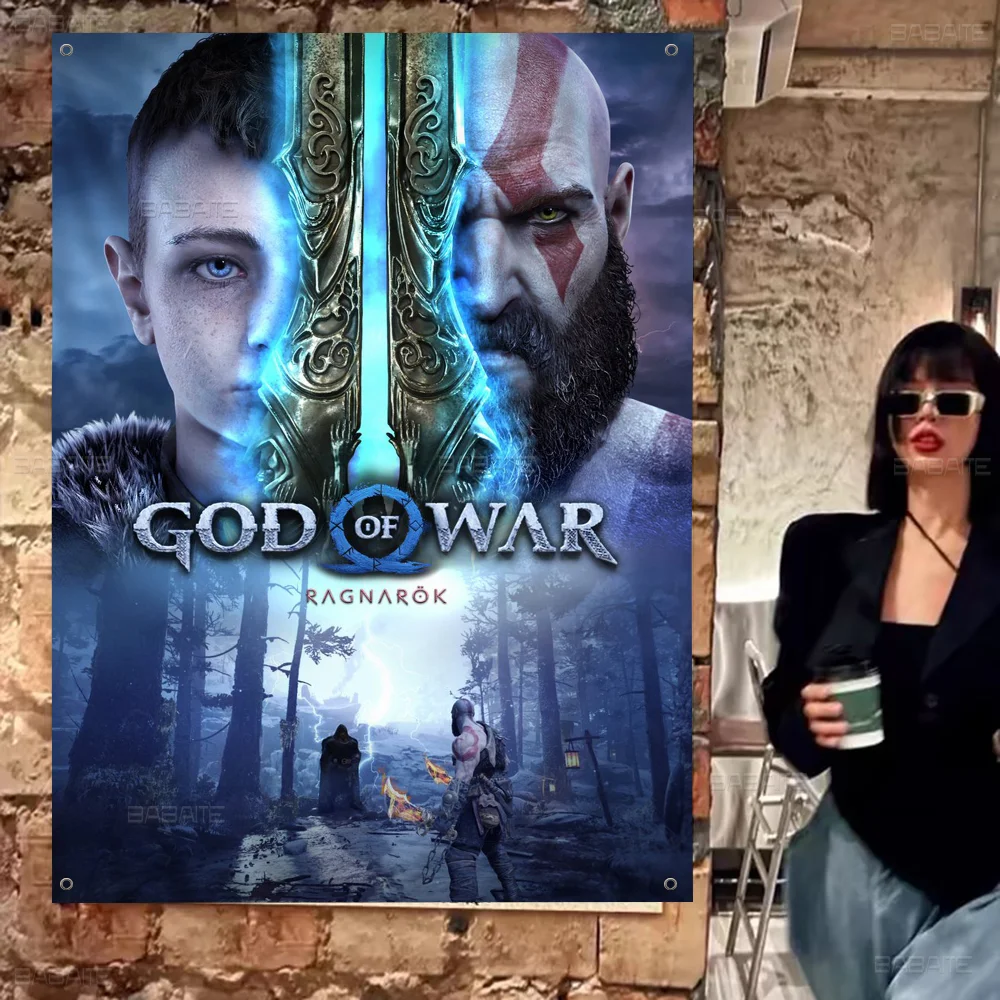 God Of War Game Anime Anime Chart Flag For Living Room Home Dorm Decor Art Home Decor Banner