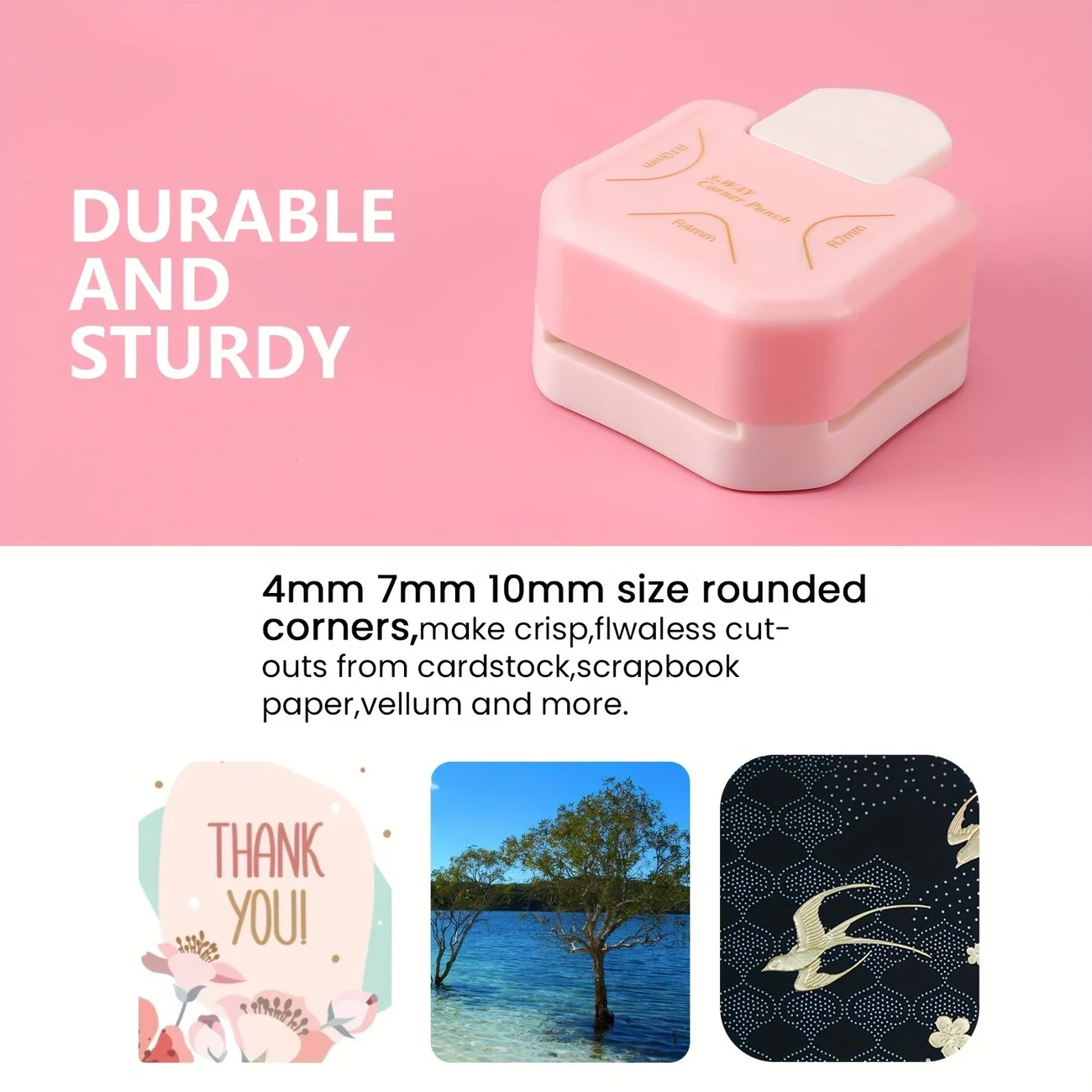 3 In1 Mini Corner Trimmer Corner Durable Rounder Punch R4/R7/R10mm Round Corner Trimmer DIY Paper Cutter Card