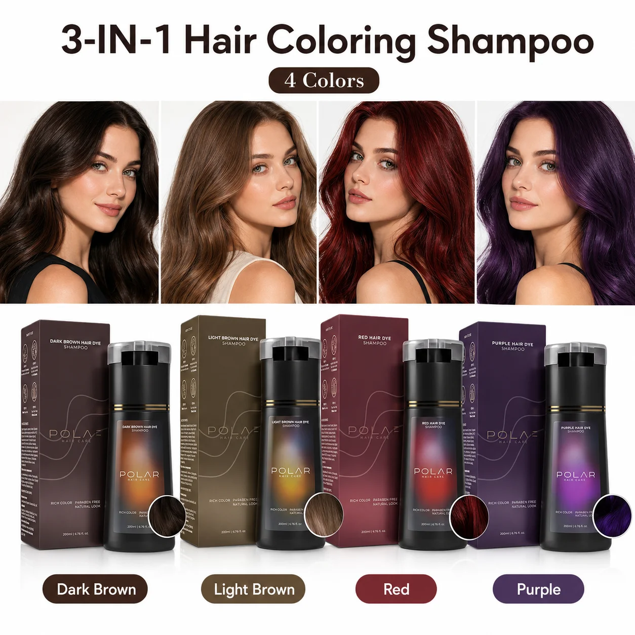 Hair Care Herbal - Hair Dye Coloring Shampoo 3 in