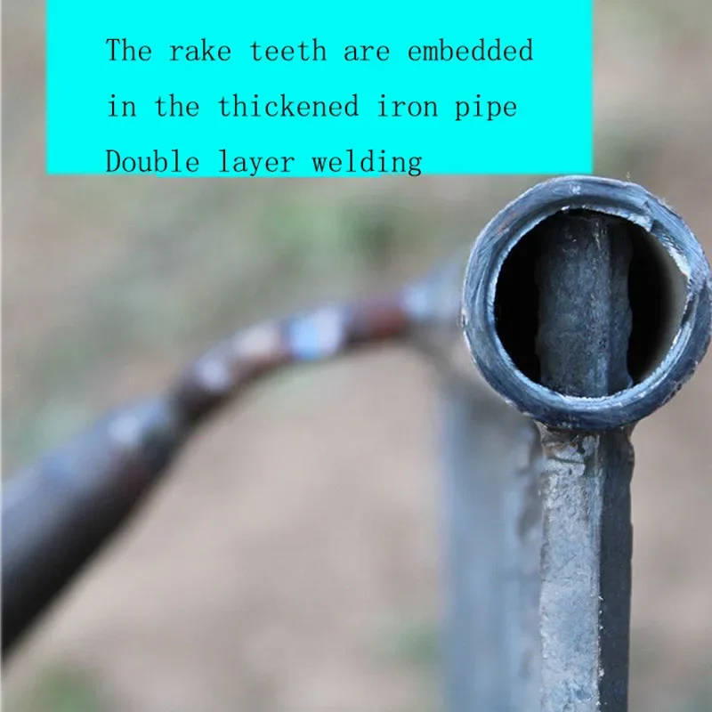 Agricultural Nail Rake Multi-functional Manual Forging Rake Grass Loose Soil Flat Steel  Vegetable Garden Nine-tooth Nail Rake