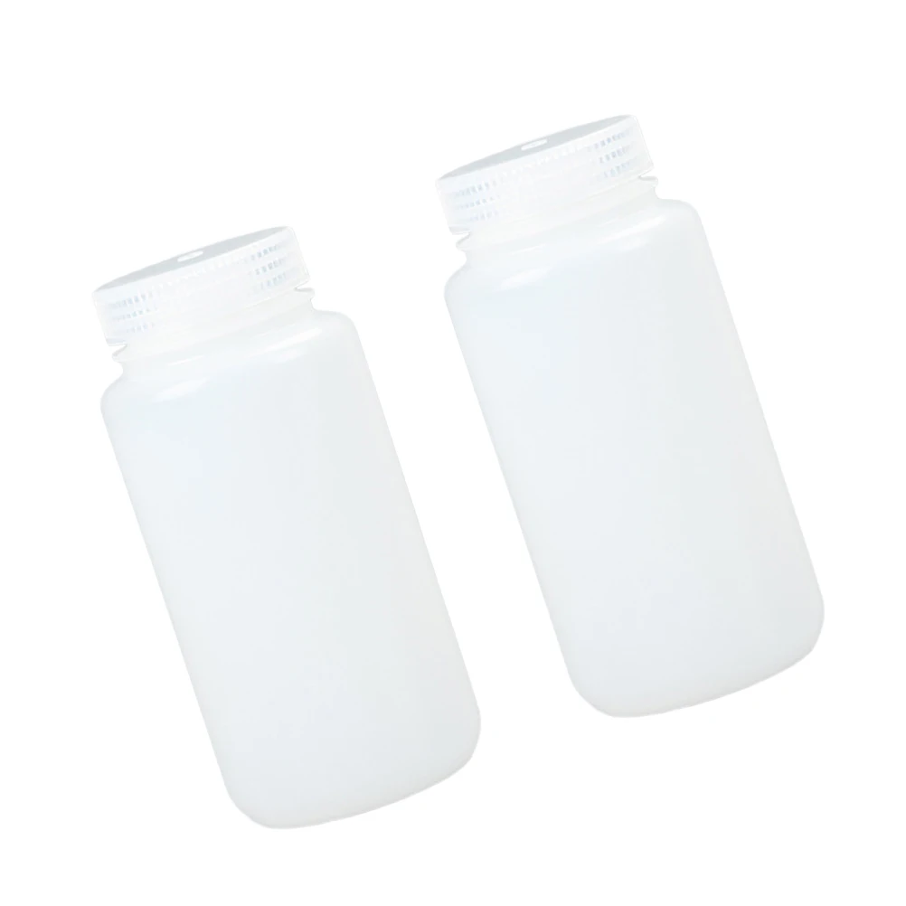 

2 Pcs Disinfectant Bottle Clear Water Juice Bottles with Caps Wide Mouth Reagent Perfume Container HDPE Empty Holder Big