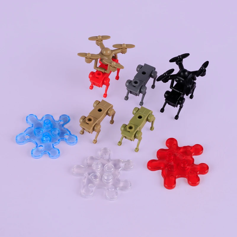 WW2 Military Accessories UAV Robot Dog Drone Building Blocks Liquid Parts Soldier Figures Guns Mechanical Wolf Bricks Toys Gifts
