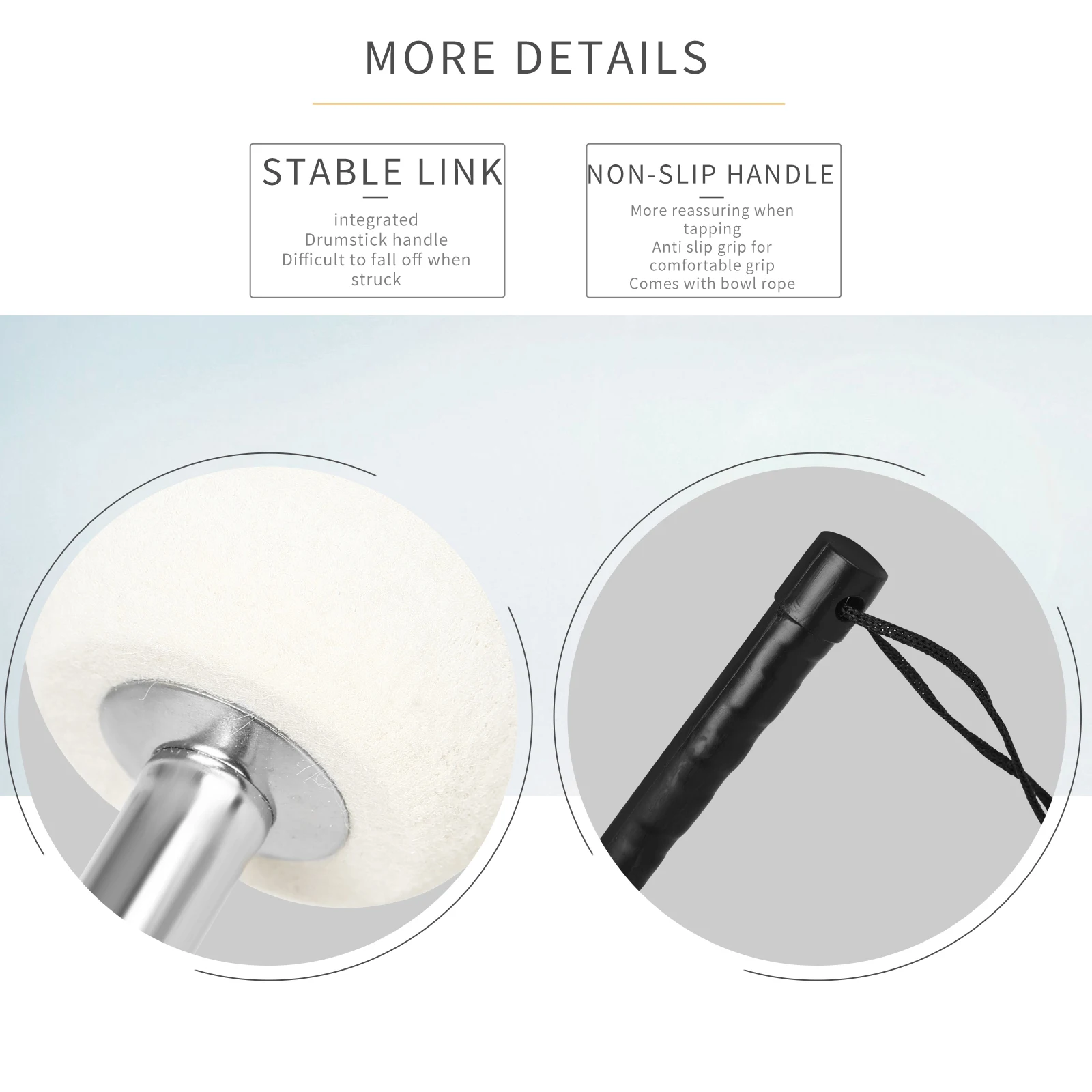 IRIN Army Drum Drumsticks White Headed Black Handle 34cm Drumsticks Drums Felt Bass Mallets Percussion Instrument Accessories