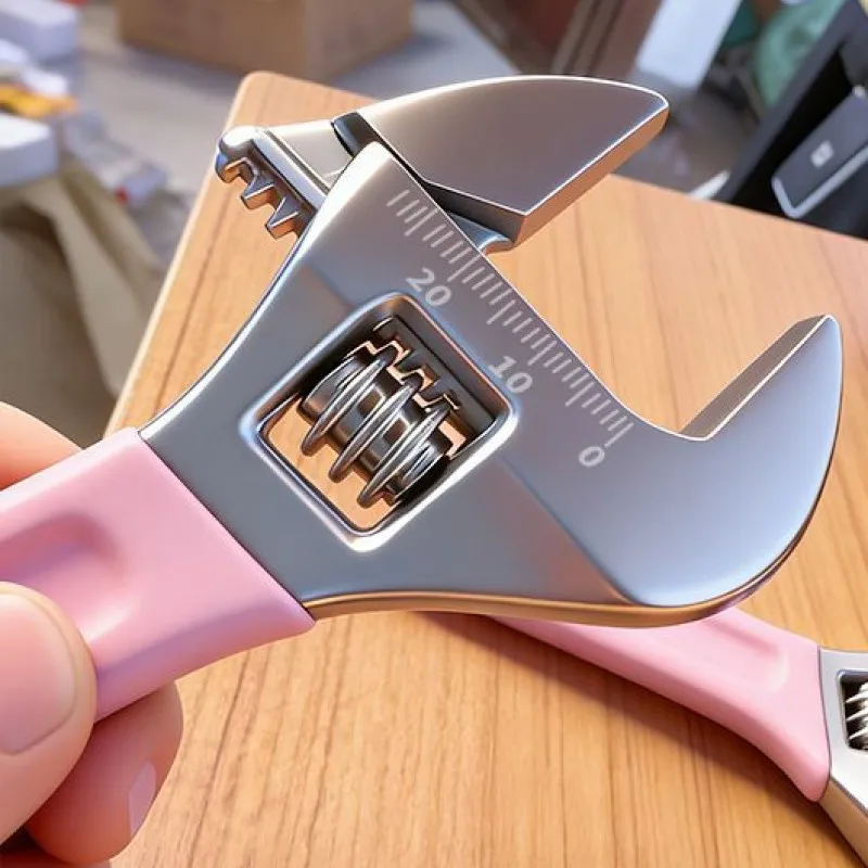 Pink adjustable wrench large opening long handle universal clamp wrench carbon steel mechanical workshop manual maintenance tool