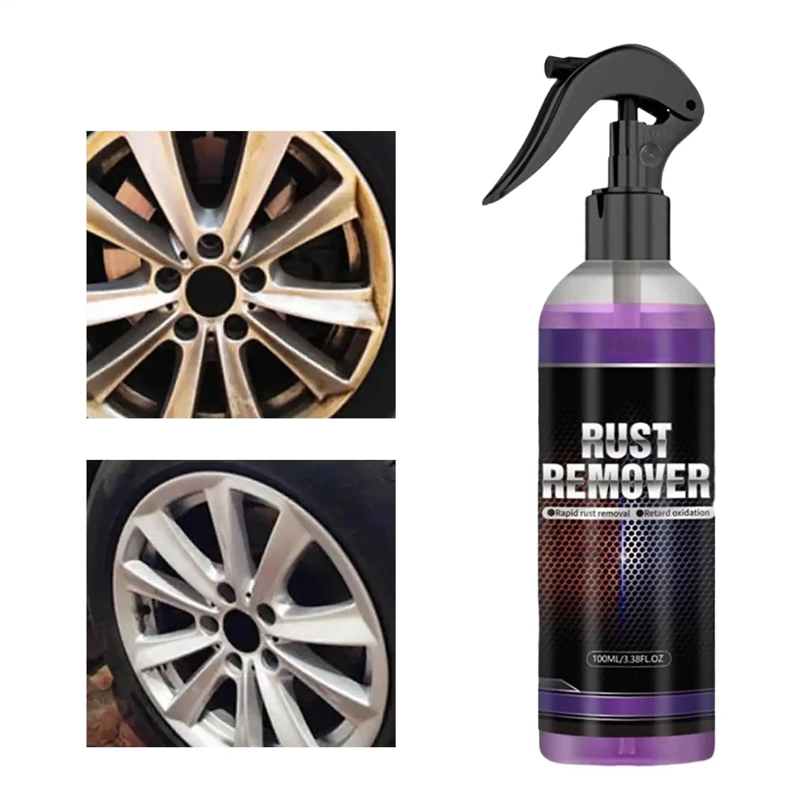 Metal Rust Remover 100ml derusting spray to dissolve tire rust to protect wheel hub and brake drum rust remover for car