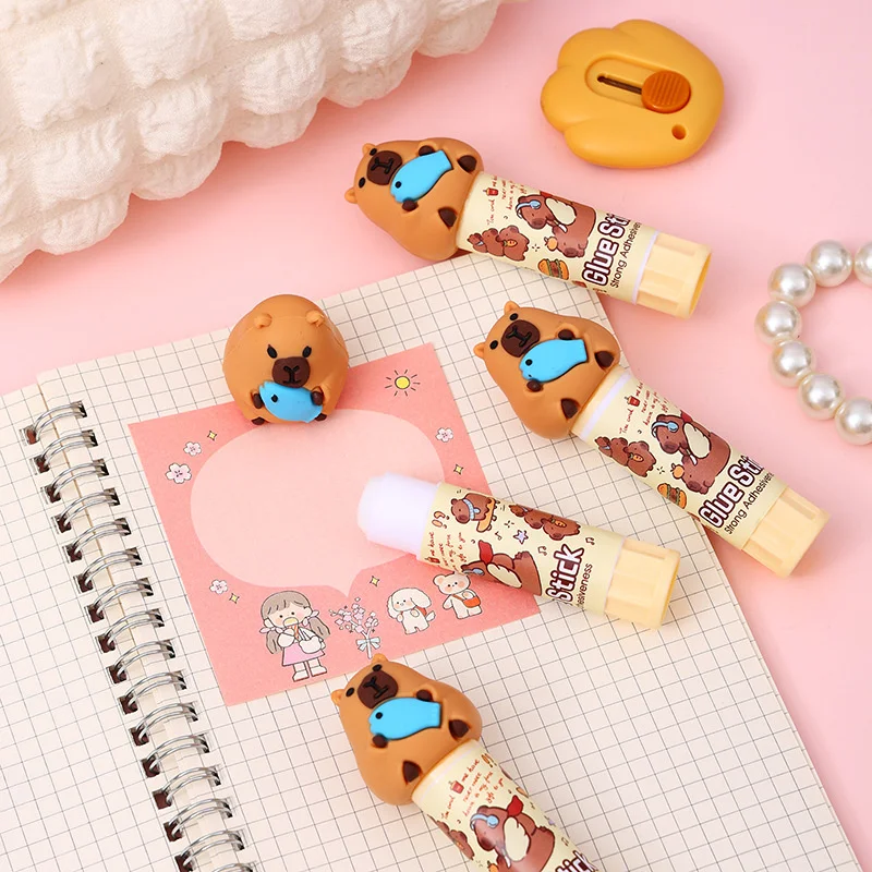 Kawaii Capybara การ์ตูน Solid กาว Super Strong กาวกาวน่ารักนักเรียนกาว Stick อุปกรณ์สํานักงานเครื่องเขียนนักเรียน