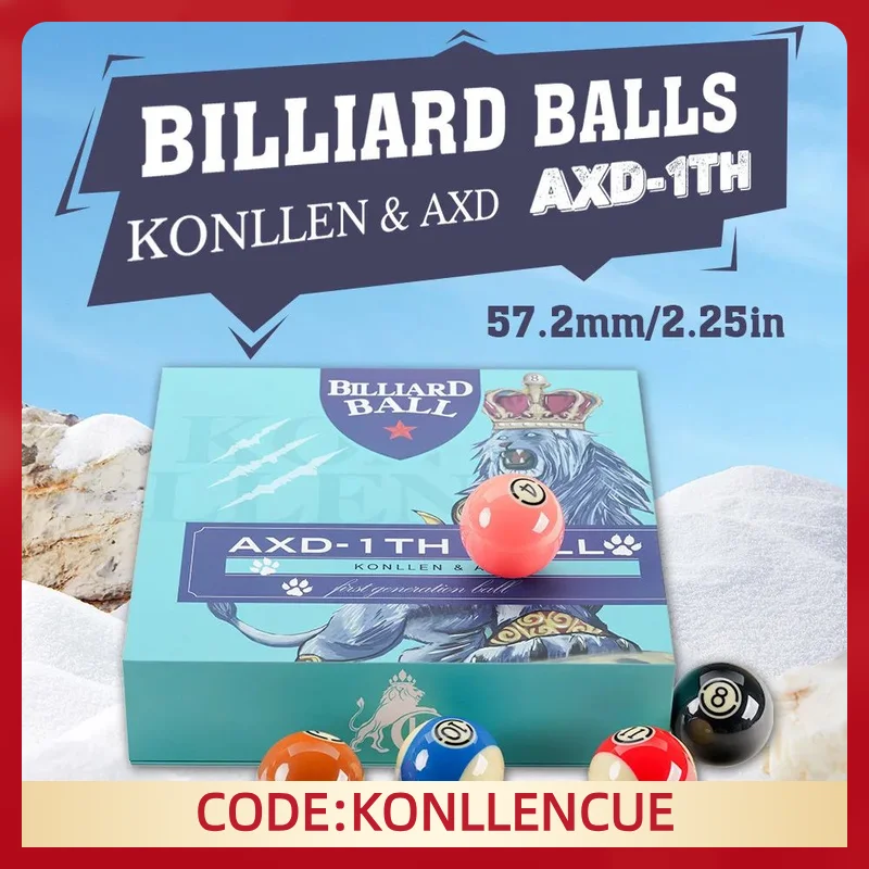 

KONLLEN Pool Balls 57.2mm Resin Balls Set 2-1/4" 16pcs Full Set For Pool Tables Billiard Pendulum Sticker Billliards Accessories
