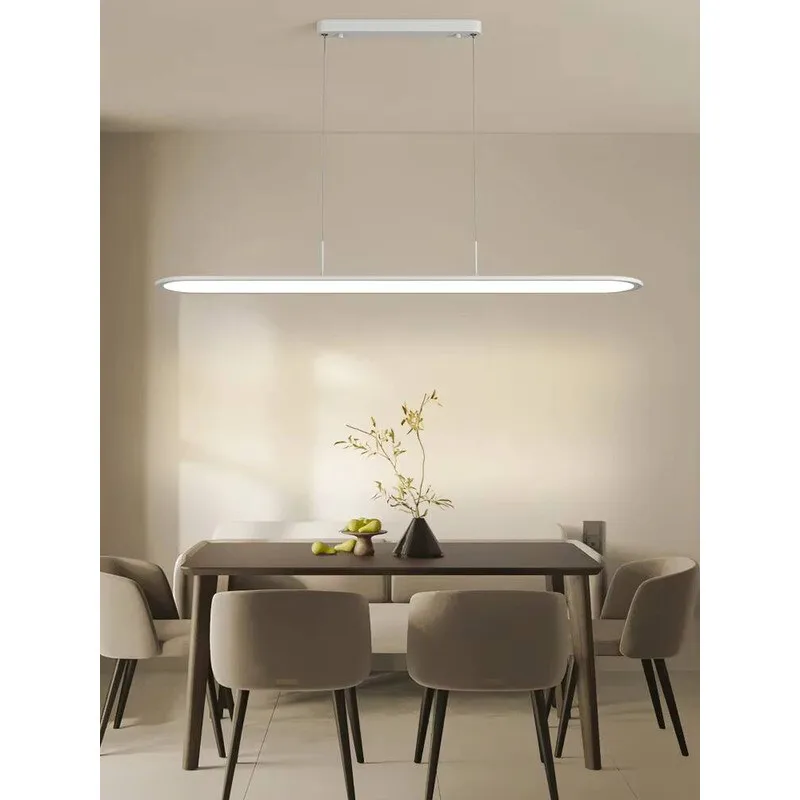 

Simple LED Pendant Lights Modern Dining Room Bedroom Kitchen Black White Decor Long Chandelier Nordic Home Indoor Lighting Lamps