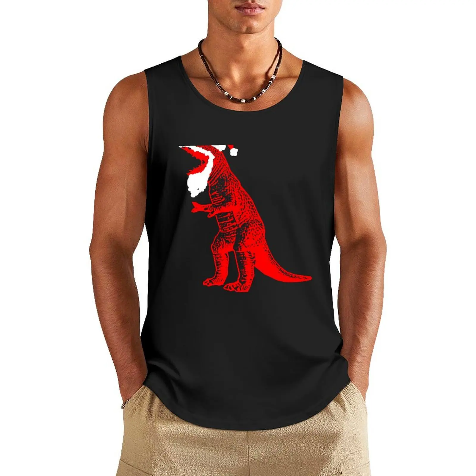 

SANTA DINOSAUR -0276 Tank Top Sportswear for men muscle t-shirt