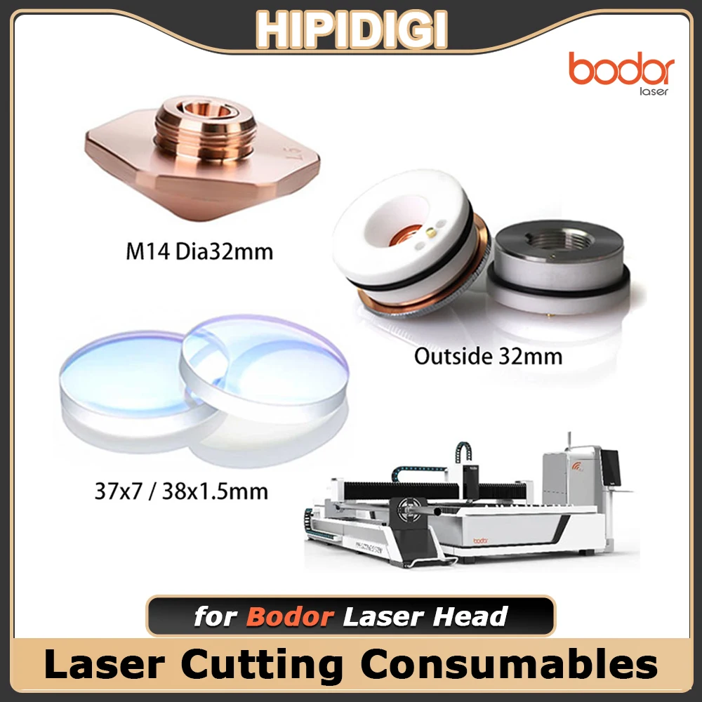 

Bodor Laser Head Consumables Protective Windows Lens Ceramic Holder Laser Nozzles Dia.28 M11 M14 for Bodor Fiber Laser Cutting