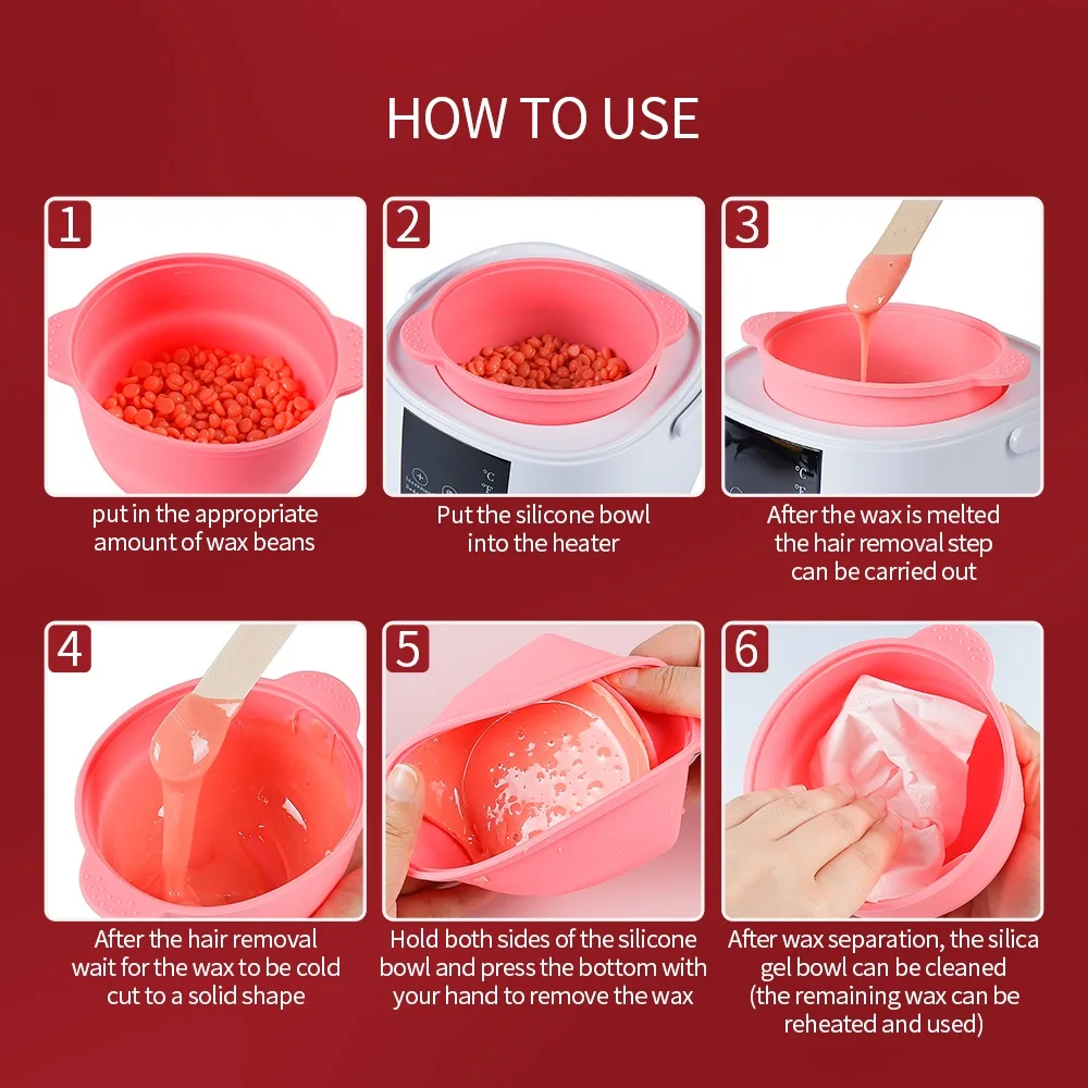 400ML Silicone Bowl For Wax Heater Heat-resisting Silica Gel Reusable Waxing Pot Hair Removal Wax Beans Microwave Heating Bowl