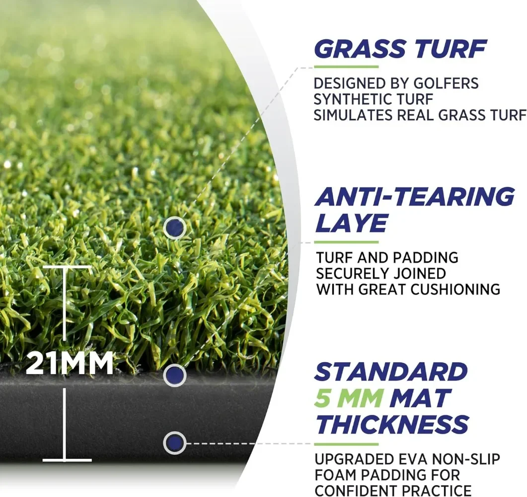 5x4ft Artificial Turf  Hitting Mats Practice with 10 Golf Balls, 9 Golf Tees, Golf Hitting Training Aids for Backyard