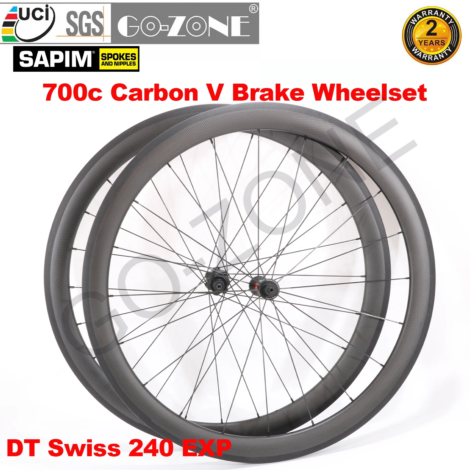 Cycling Supplies Carbon 700c Wheelset V Brake 26mm Clincher Tubeless Tubular DT 240 EXP Sapim Carbon Road Rim Brake Wheels