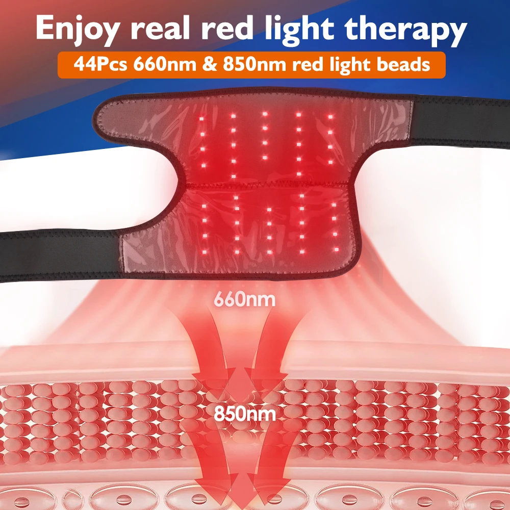 Red Light Therapy Knee Massager 660 850nm LED Infrared Wound Healing Pain Relief Wireless Heated Knee Brace Muscle Massage Tools