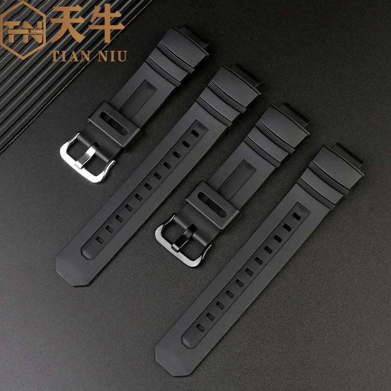 16mm black waterproof silicone strap for Casio bracelet 4778 AW-591 AW-590 G-SHOCK AWG-M100/101 series resin silicone watchband