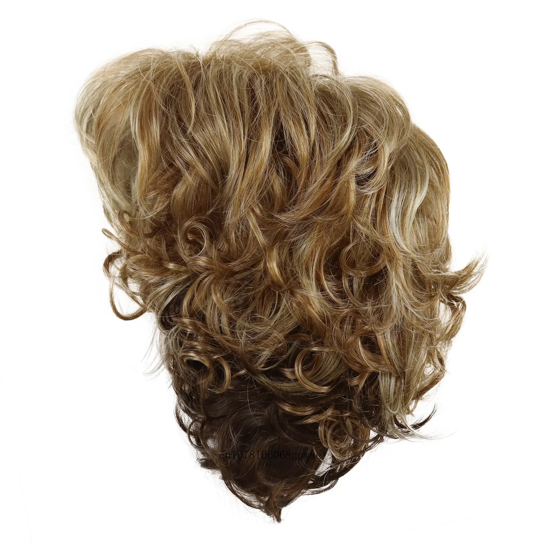 Synthetic Hair Short Wigs for Women Natural Fluffy Female Wig with Bangs Fashion Blonde Curly Wig Cosplay Party Heat Resistant