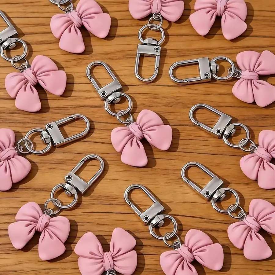 1/5/10/20/50/100pcs Pink Cute Bow Keychain - Bag Pendant, Men And Women Birthday Valentine'S Day Gift, Daily Accessory, Fashion