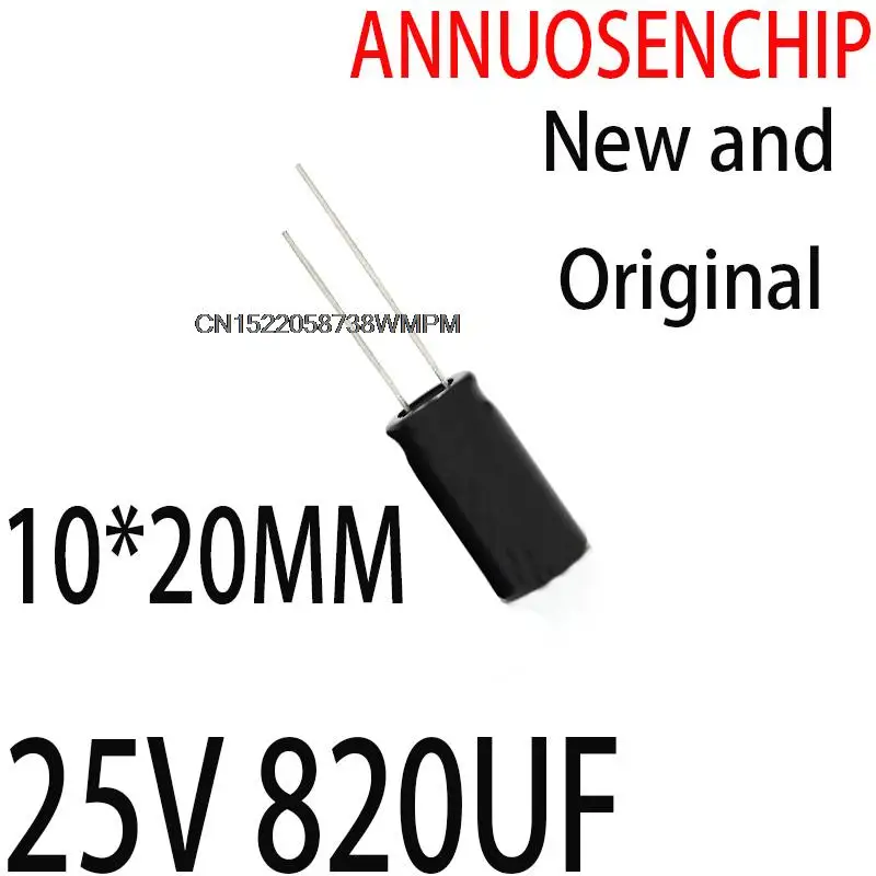 50 peças novos e originais capacitores eletrolíticos de alta frequência 10*20mm 820uf 25v tampas eletrolíticas 25v 820uf