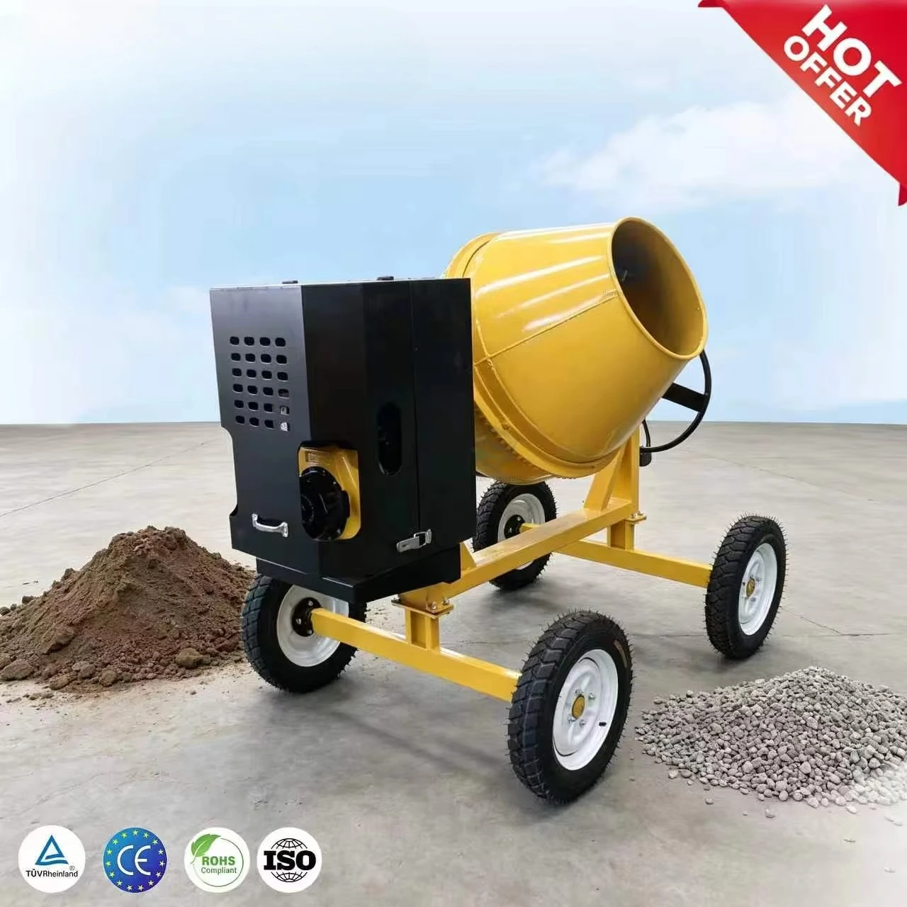Small Concrete Mixing Drum 110V Electric Cement Mixer Barrel Portable Concrete Mixer for DIY Home Projects Customized