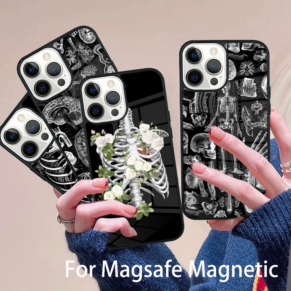

Medical Human Organs Brain Phone Case Magesafe Magnetic Wireless Charge Cover For IPhone 16 11 12 13 14 15 Pro Max Plus Mini