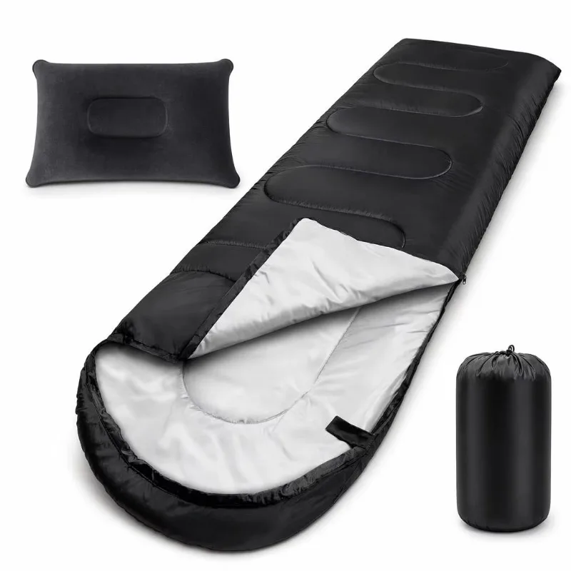 Customized Waterproof Double Sleeping Bag Winter -20 ℃ Outdoor Camping Sleeping System with Pillow Compression Bag Fast Delivery