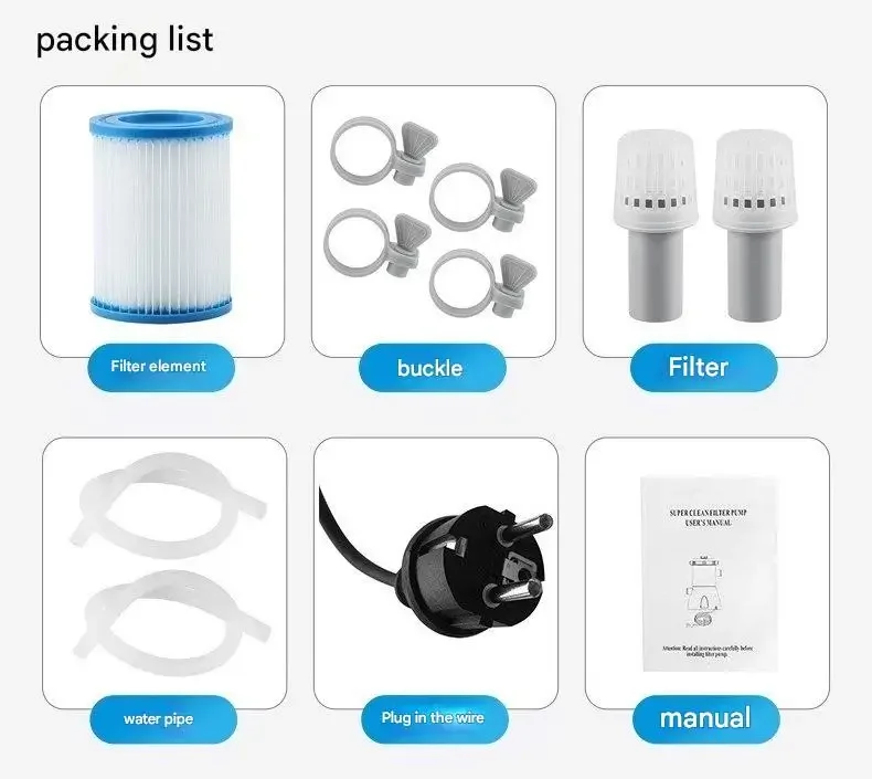 1000gallon outdoor swimming pool impurity filter, water circulation filter pump, swimming pool water quality cleaning tool