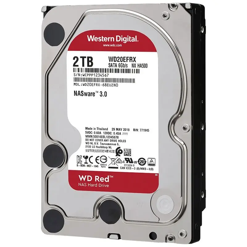 Western Digital WD 4 TB 2 TB 3 TB rote NAS-Festplatte 3,5 Zoll 6 TB interne Festplatte 5400 U/min SATA 6 Gbit/s 64 MB Cache für Desktop