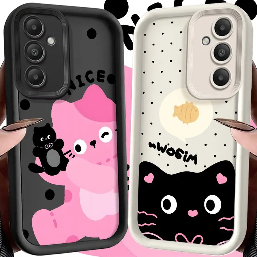 Case for Samsung Galaxy S20FE S23 FE S21 S25 Ultra S24Ultra S24 Plus S22 Edge Phone Cover Cartoon Nices Cat Pattern
