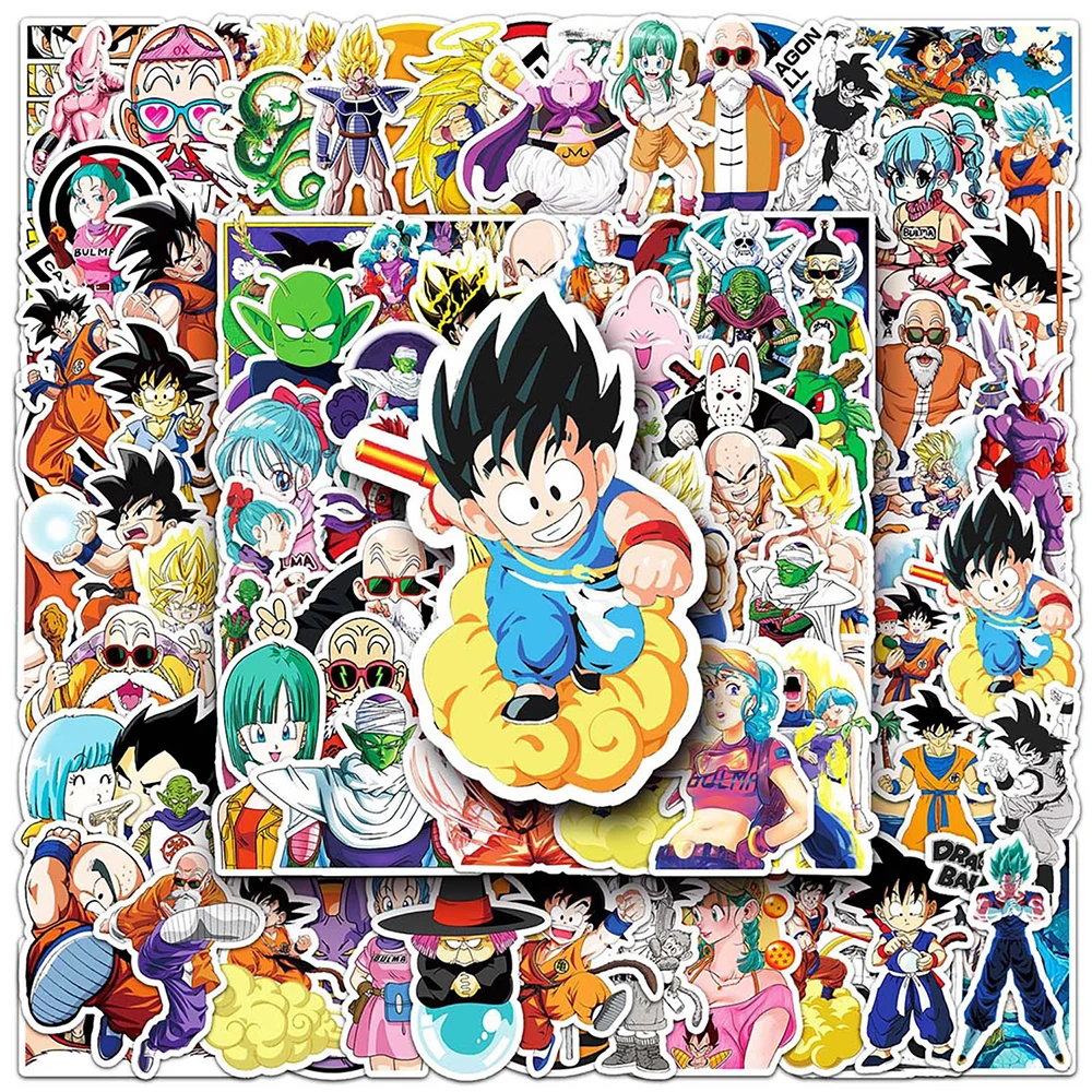 10/30/50/100pcs Funny Dragon Ball Anime Stickers Carton Son Goku PVC Graffiti Decals DIY Laptop Phone Case Luggage Sticker Packs