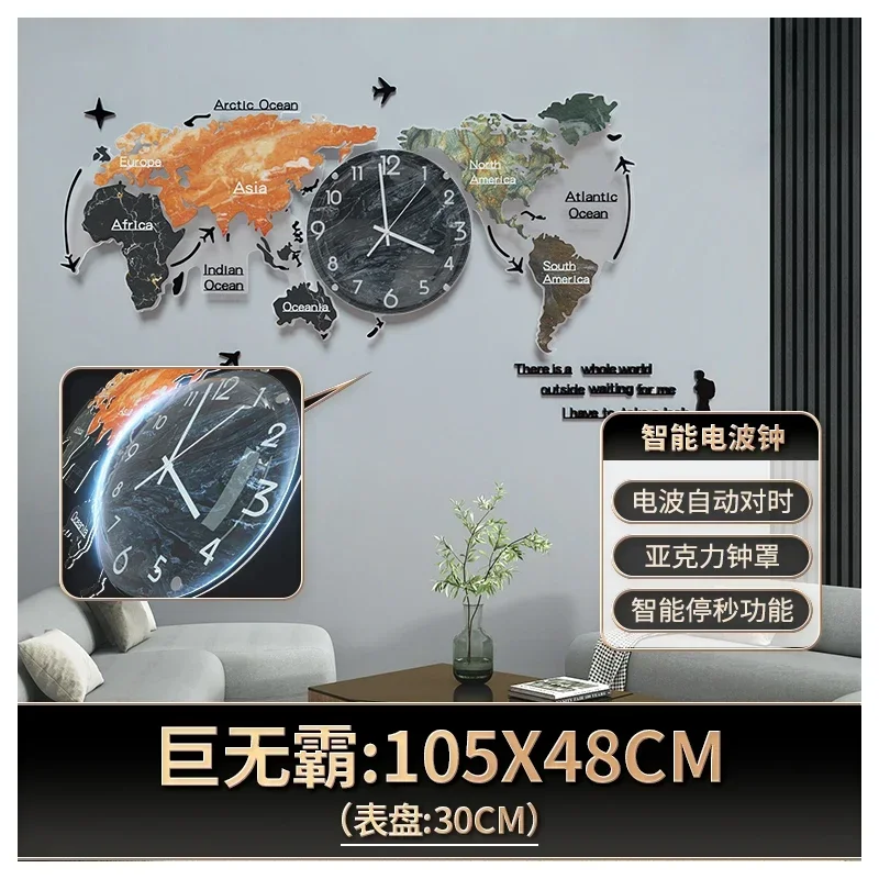 Big Size Wall Clock Living Room 3d Art Digital Wall Clock Large Stylish Ornaments Horloge Murale Decoration Home - view 4