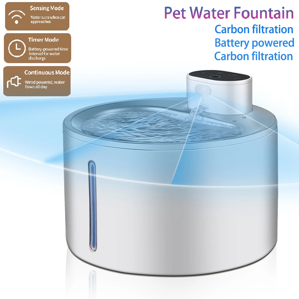 

4L Cat Water Fountain Automatic Wireless USB Pet Drinker Battery & Sensor 2 in 1 Dispenser drinking fountain for cat dog