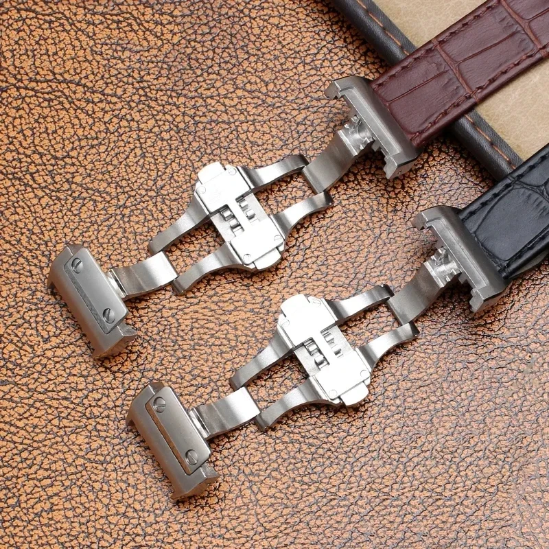 Cinturino per orologio in pelle di vacchetta di alta qualità per Cartier Santos 100 cinturino per uomo e donna in vera pelle 20mm 23mm braccialetto da polso