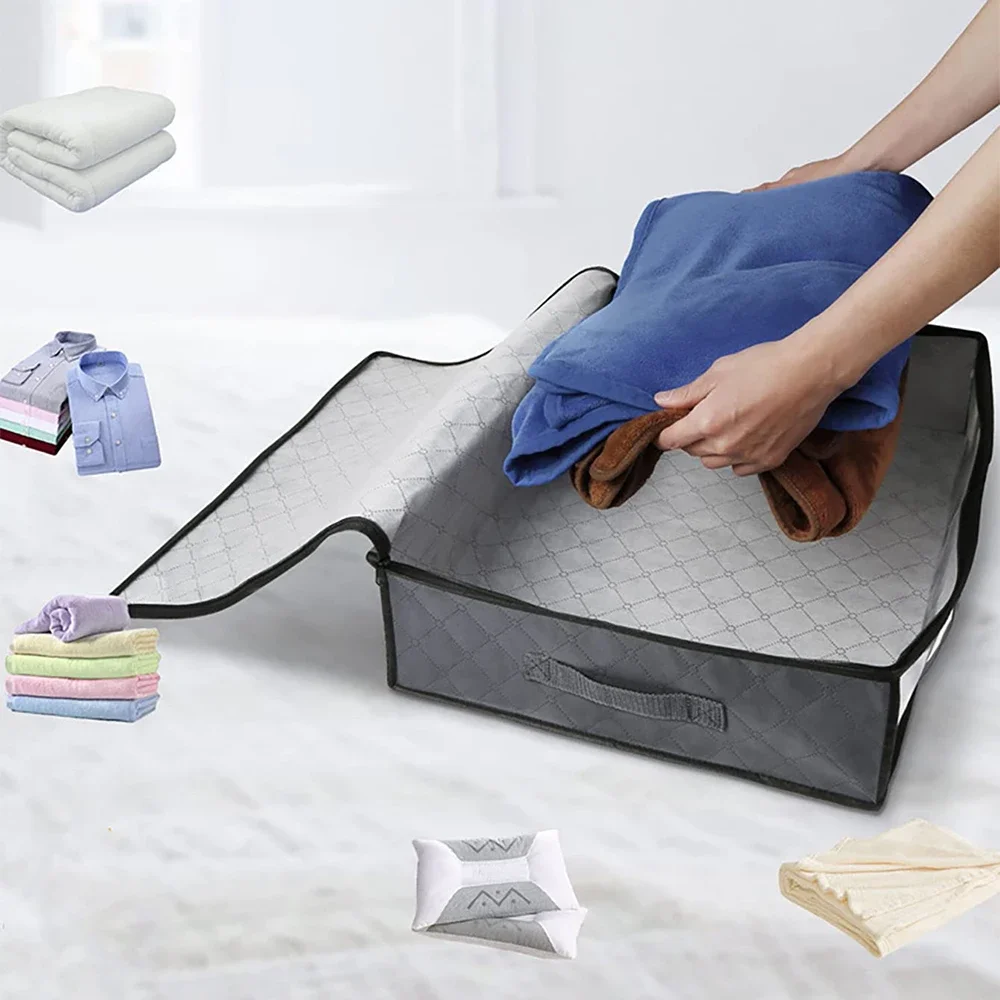 Under bed Storage Bag For Portable Foldable Quilt Bags Wardrobe Clothes Organizer Storage Box Dustproof Organizer Large Capacity