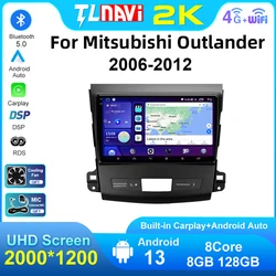 TuleNavi dla Mitsubishi Outlander 2006-2012 Android Auto Carplay DSP QLED 2K Pełny ekran dotykowy 9-calowy samochodowy nawigacja radiowa GPS