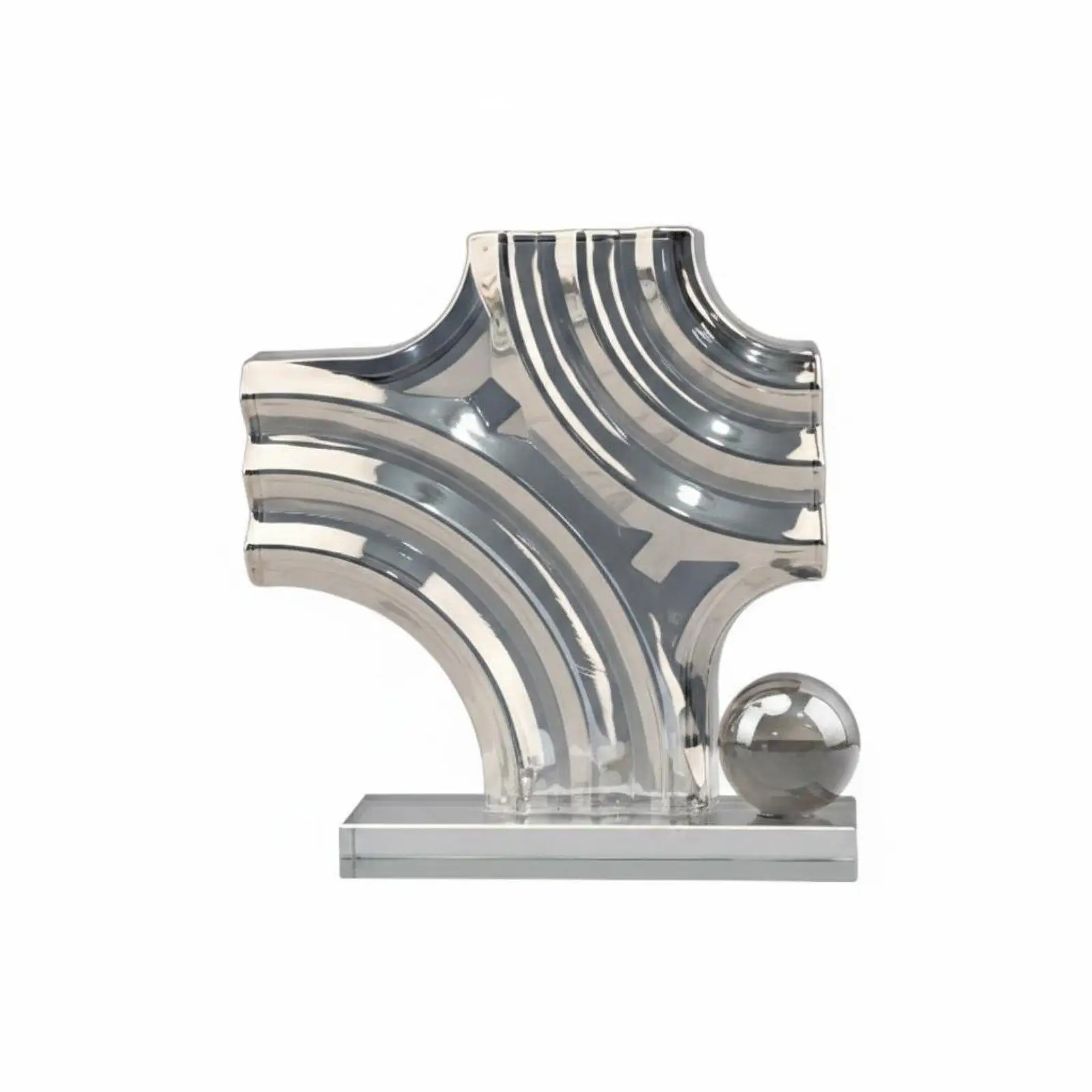 Geometric Crystal Table Ornament for Home Decor Modern Art Piece for Entryway Shelf and Reception Desk Display